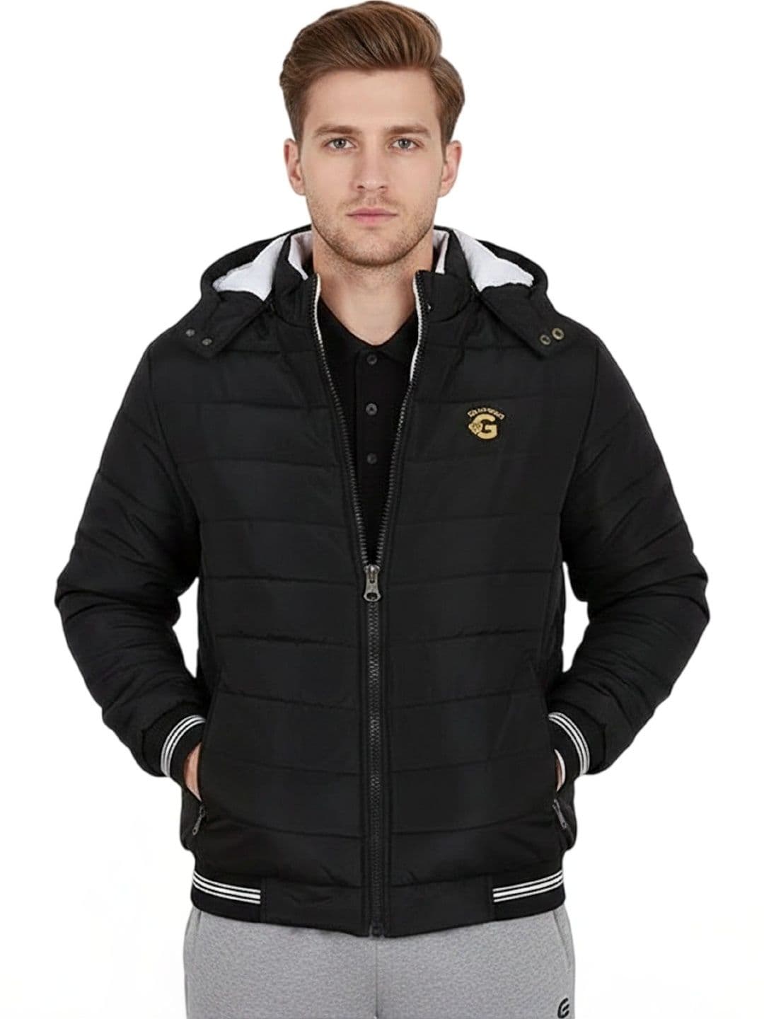R.Code by The Roadster Life Co. Men Insulator Training or Gym Puffer Jacket - view 1