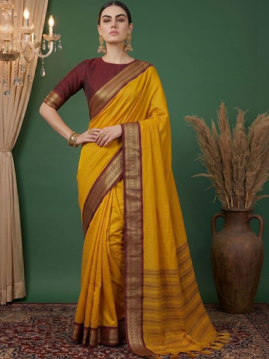 Anouk Woven Design Zari Handloom Saree - view 1