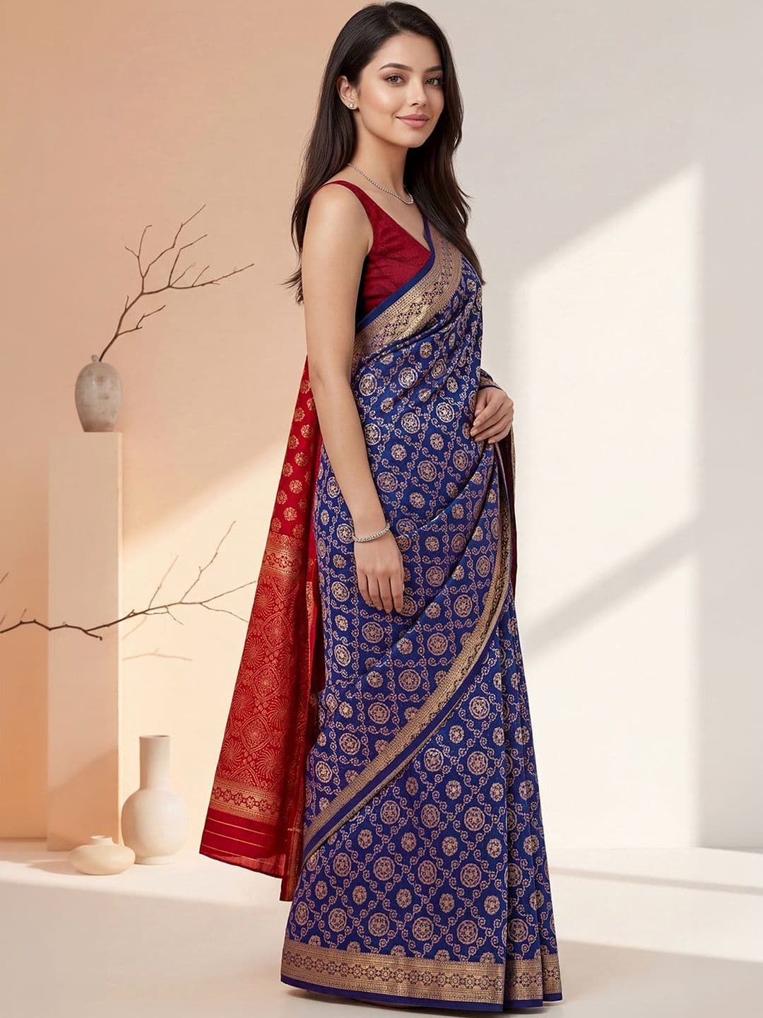Anouk Woven Design Zari Silk Blend Handloom Banarasi Saree - view 1