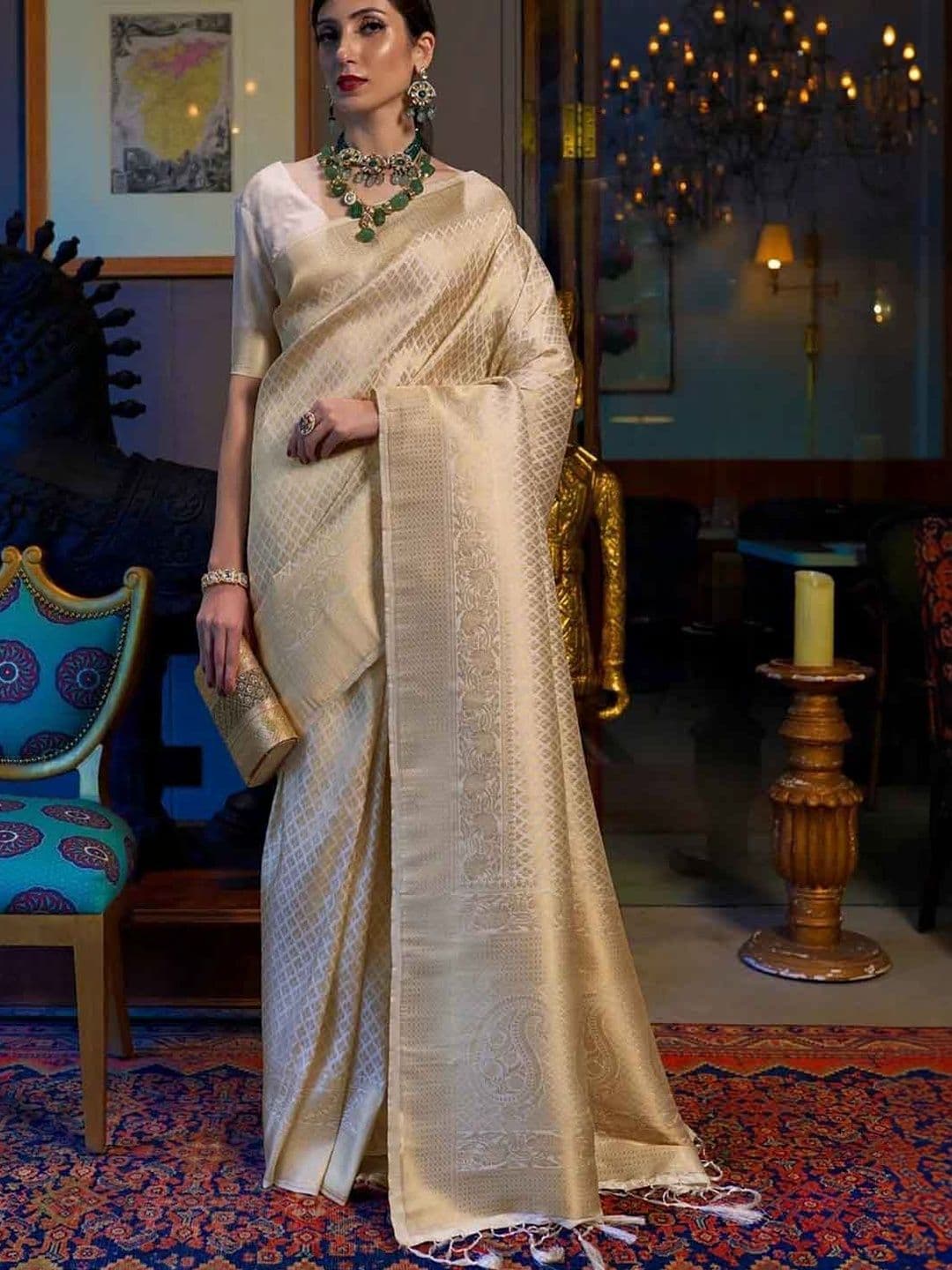 Anouk Woven Design Zari Silk Blend Handloom Mysore Silk Saree - view 1