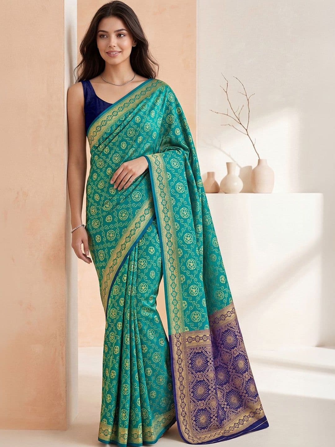 Anouk Woven Design Zari Silk Blend Banarasi Saree - view 1