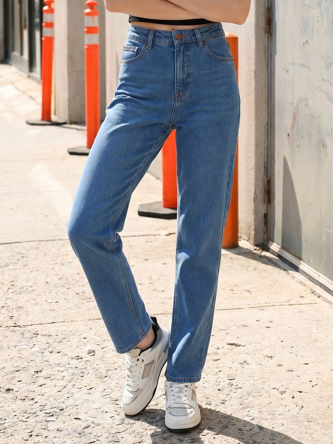 The Roadster Life Co. Women Straight Fit Light Fade Stretchable Jeans - view 1