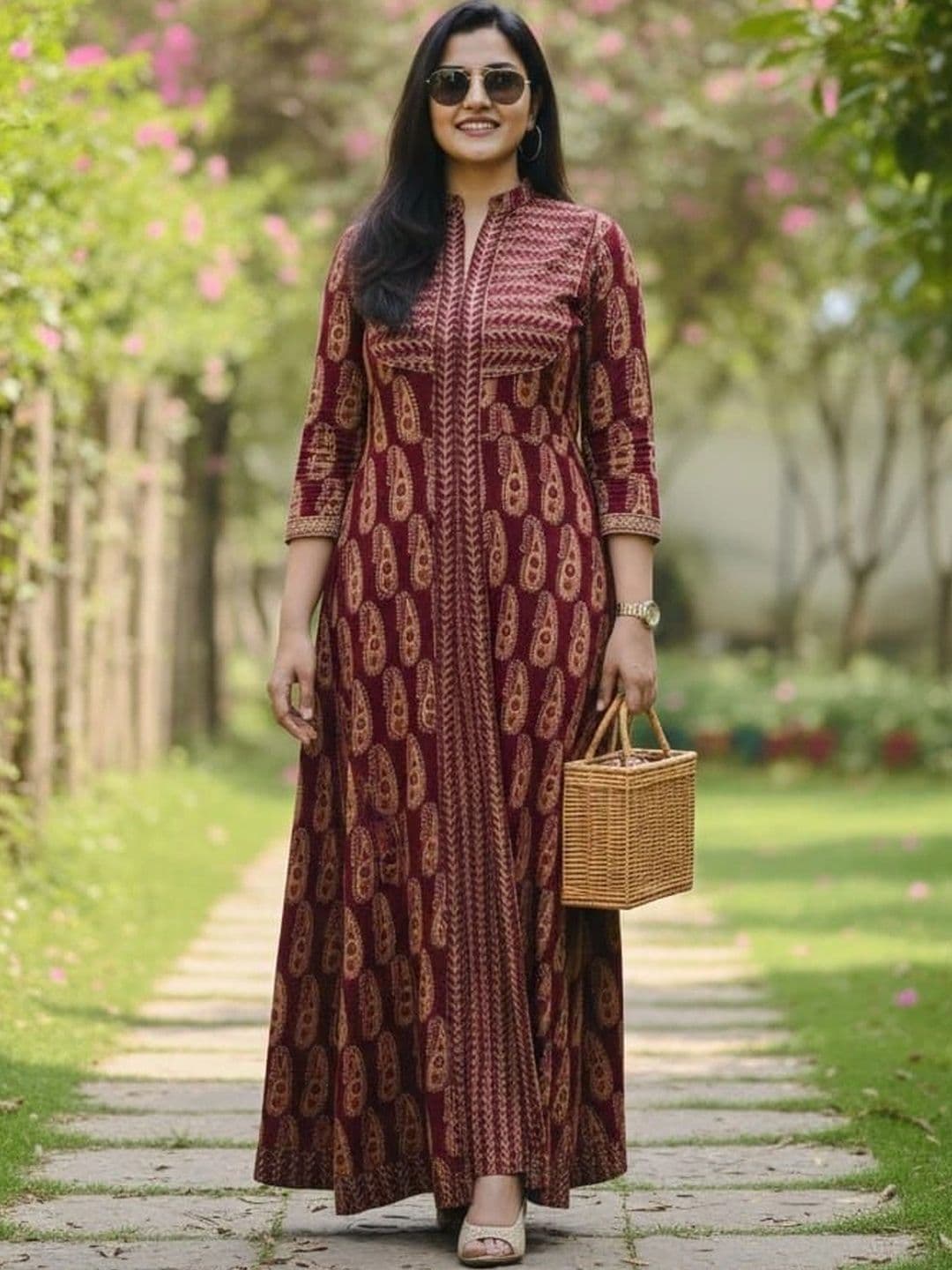 KALINI Women Paisley Printed Anarkali Kurta - view 1
