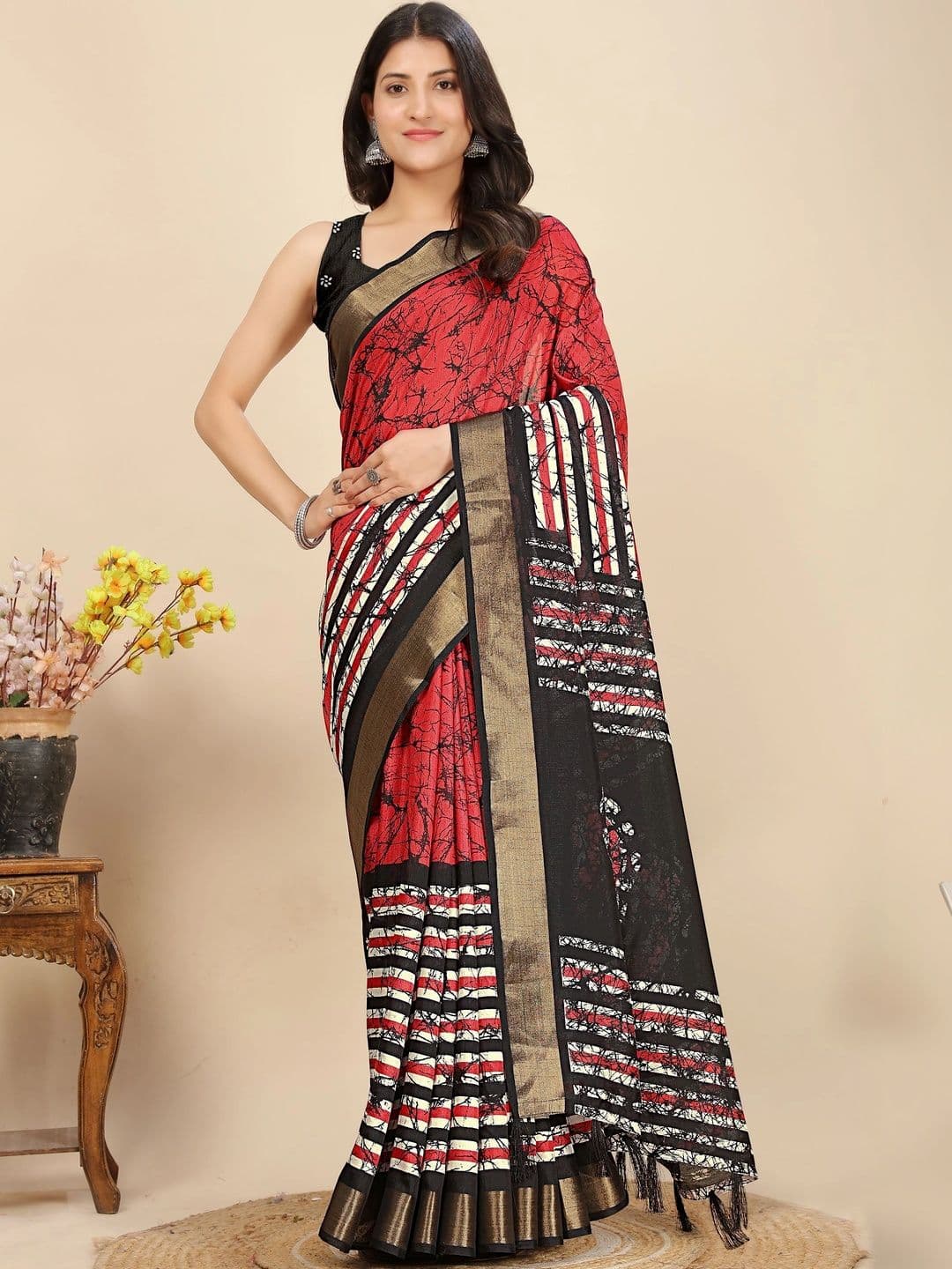 J 6 DESIGNER Batik Heavy Work Saree - view 1