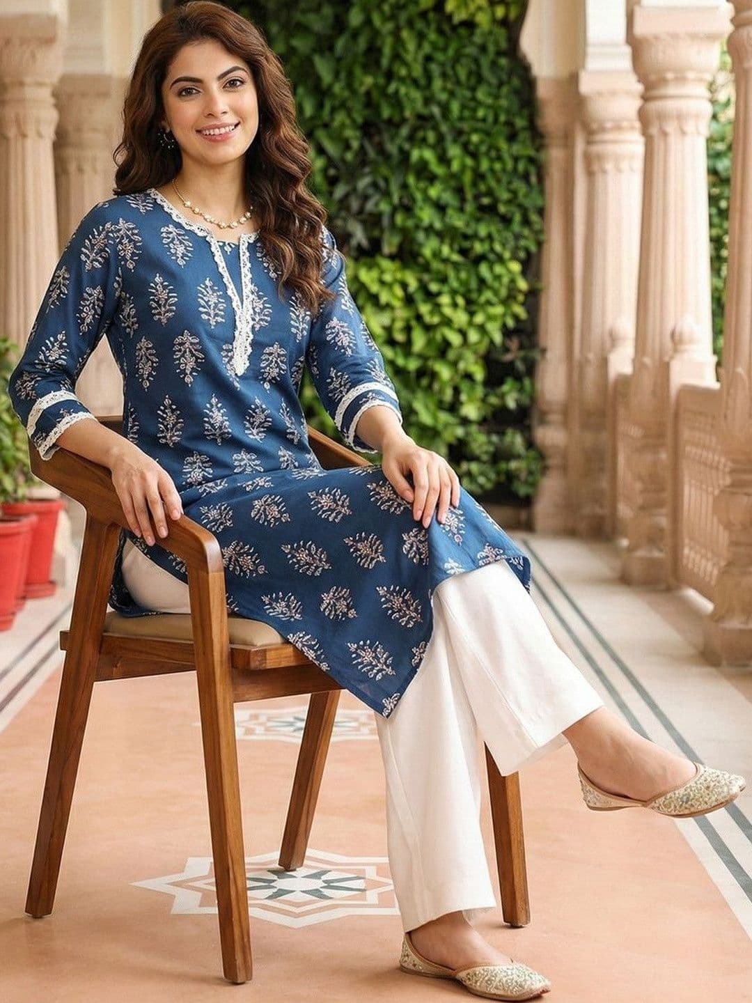 Anouk Women Ethnic Motifs Printed Keyhole Neck Indie Prints Kurta - view 1
