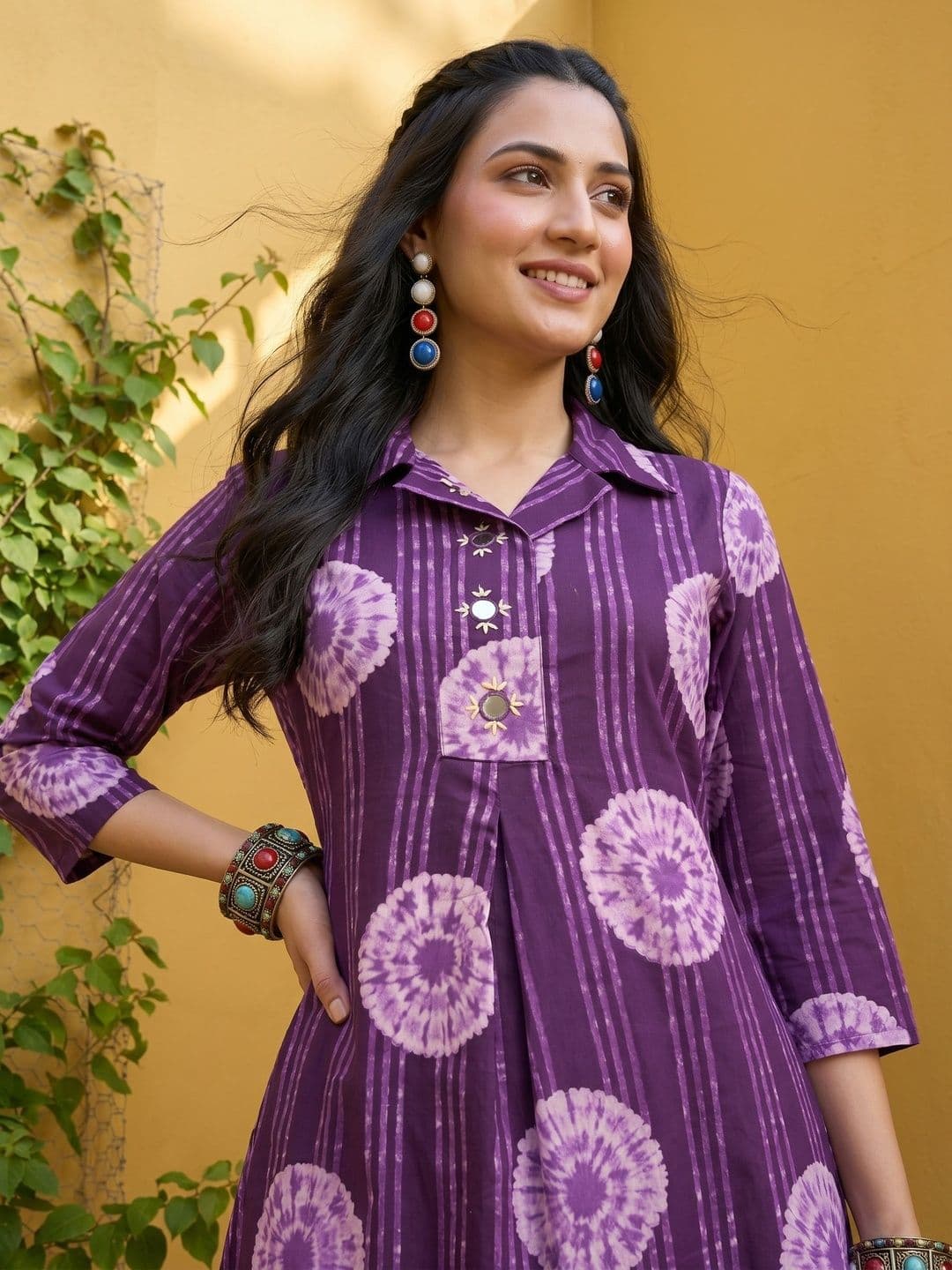 Anouk Women Dyed Regular Pure Cotton Kurta with Trousers - view 1