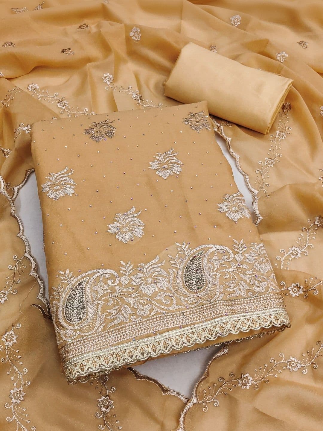 LeeliPeeri Designer Embroidered Unstitched Dress Material - view 1