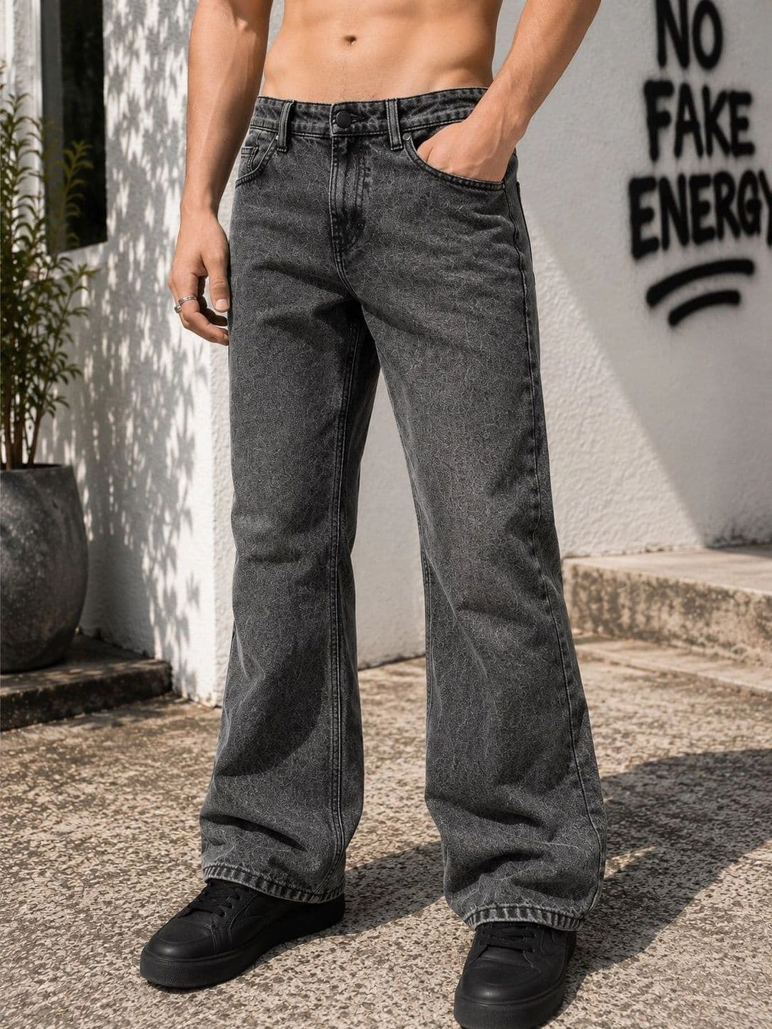 Bene Kleed Men Grey Bootcut Mid Rise Jeans - view 1