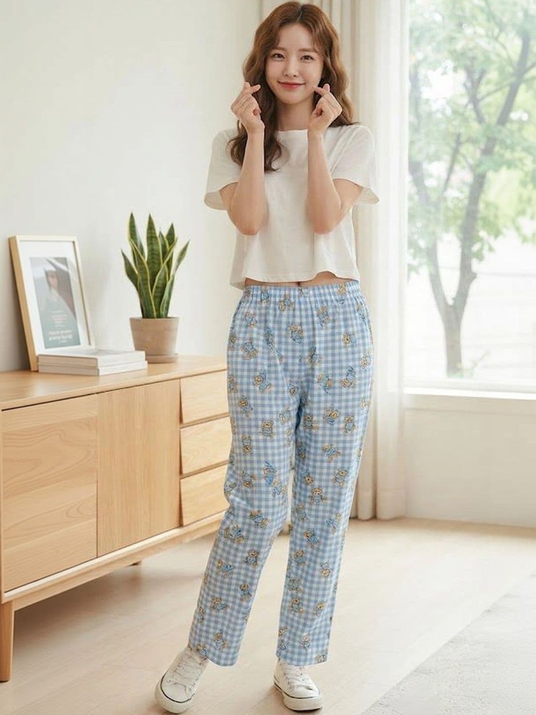 TIARA WORLD Women Checked Knitted Palazzos - view 1