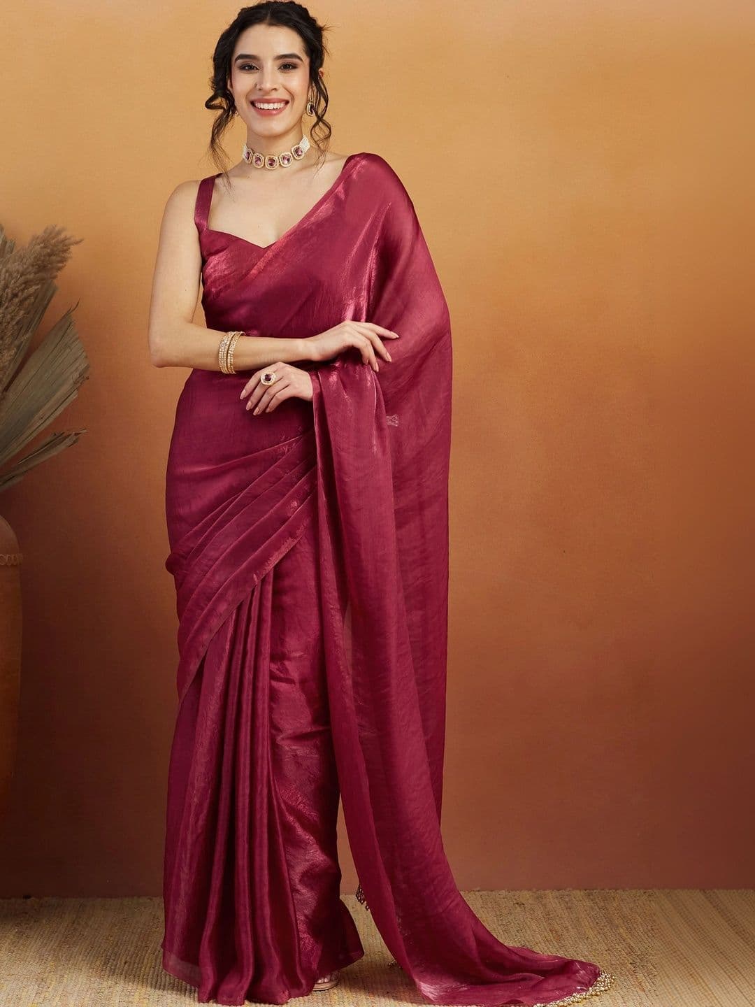 RACHNA Tissue Ready To Wear Saree - view 1