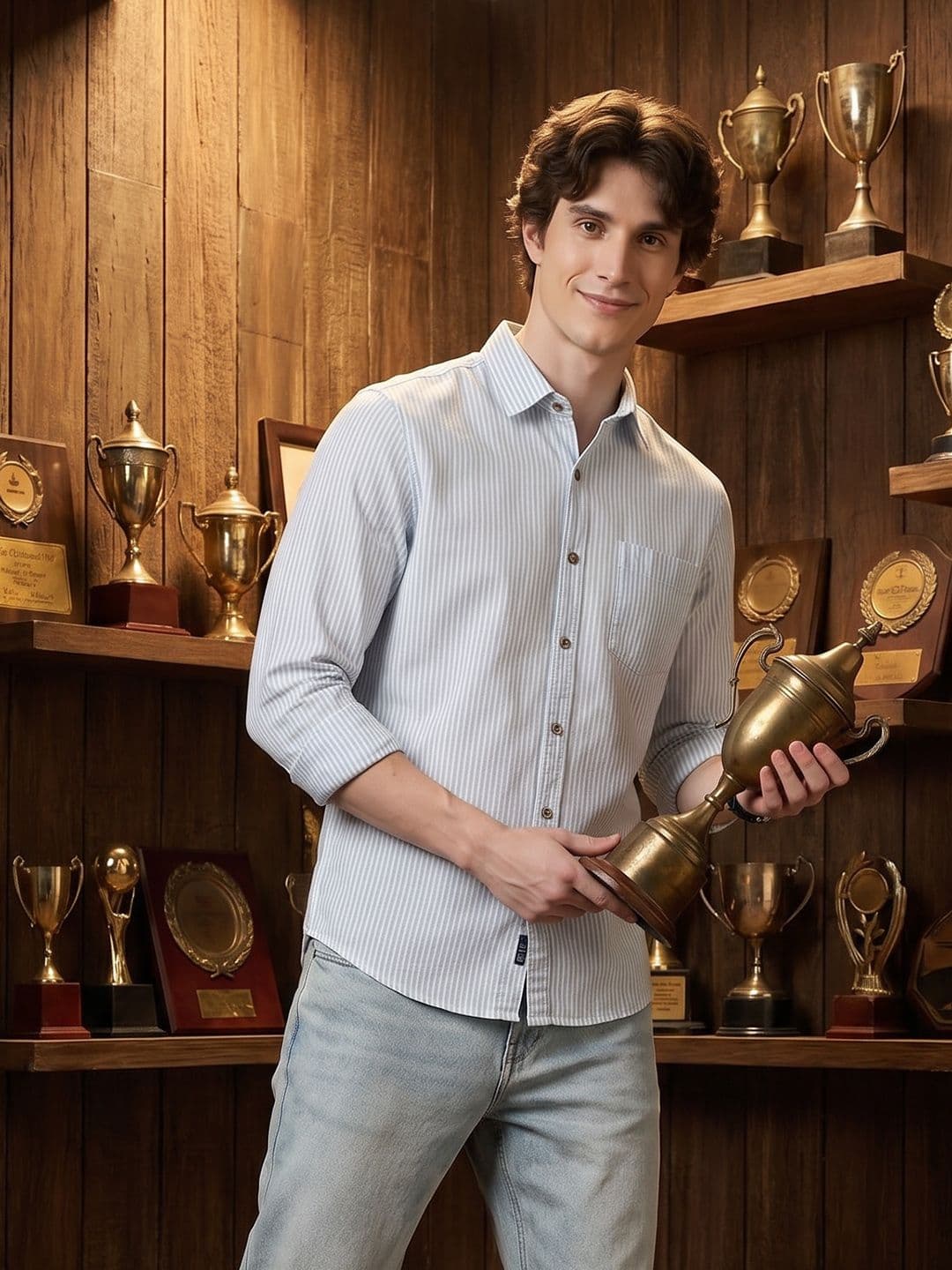 Aeropostale Vertical Striped Spread Collar Casual Shirt - view 1