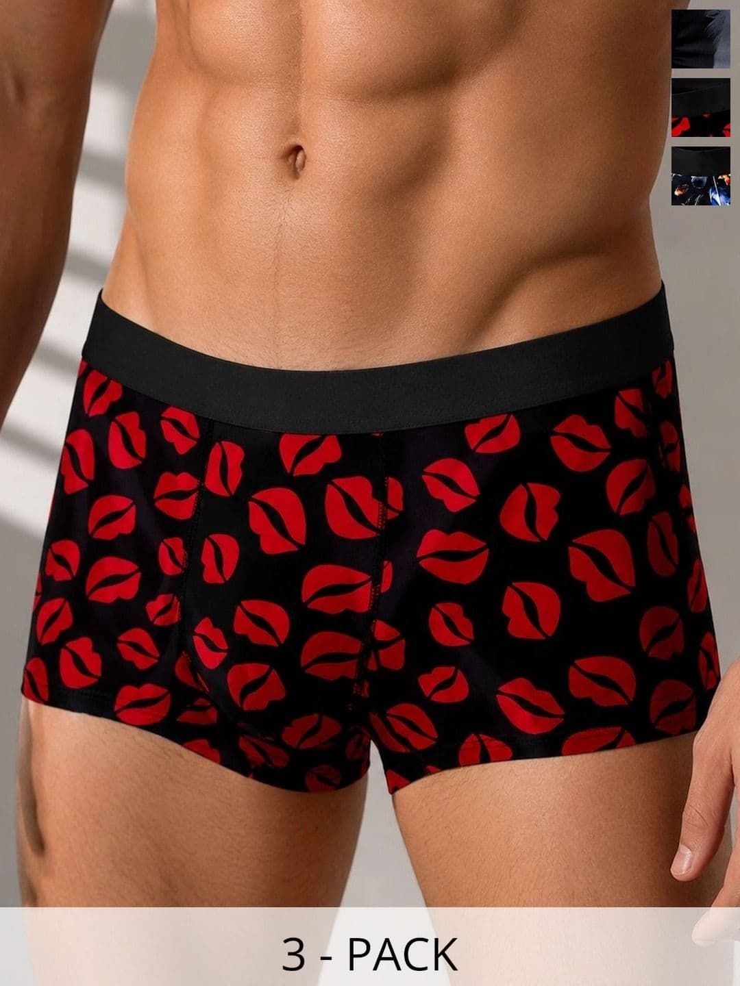 VIVA PLAST Men Pack of 3 Printed Assorted Boxer-Style Briefs - view 1