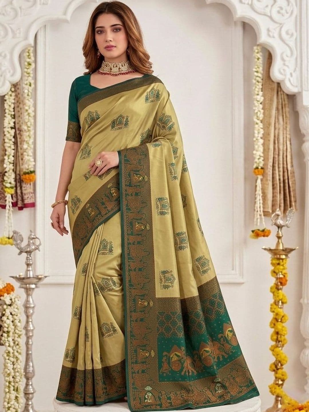 Anouk Woven Design Zari Silk Blend Designer Banarasi Saree - view 1