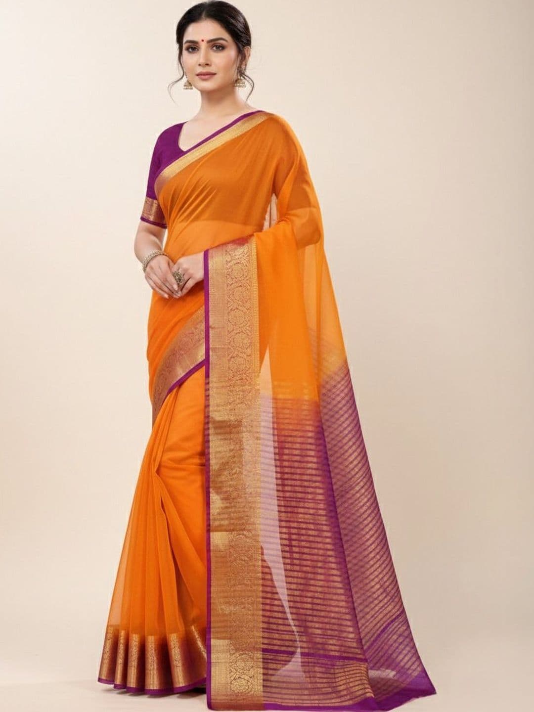 Anouk Zari Organza Saree - view 1