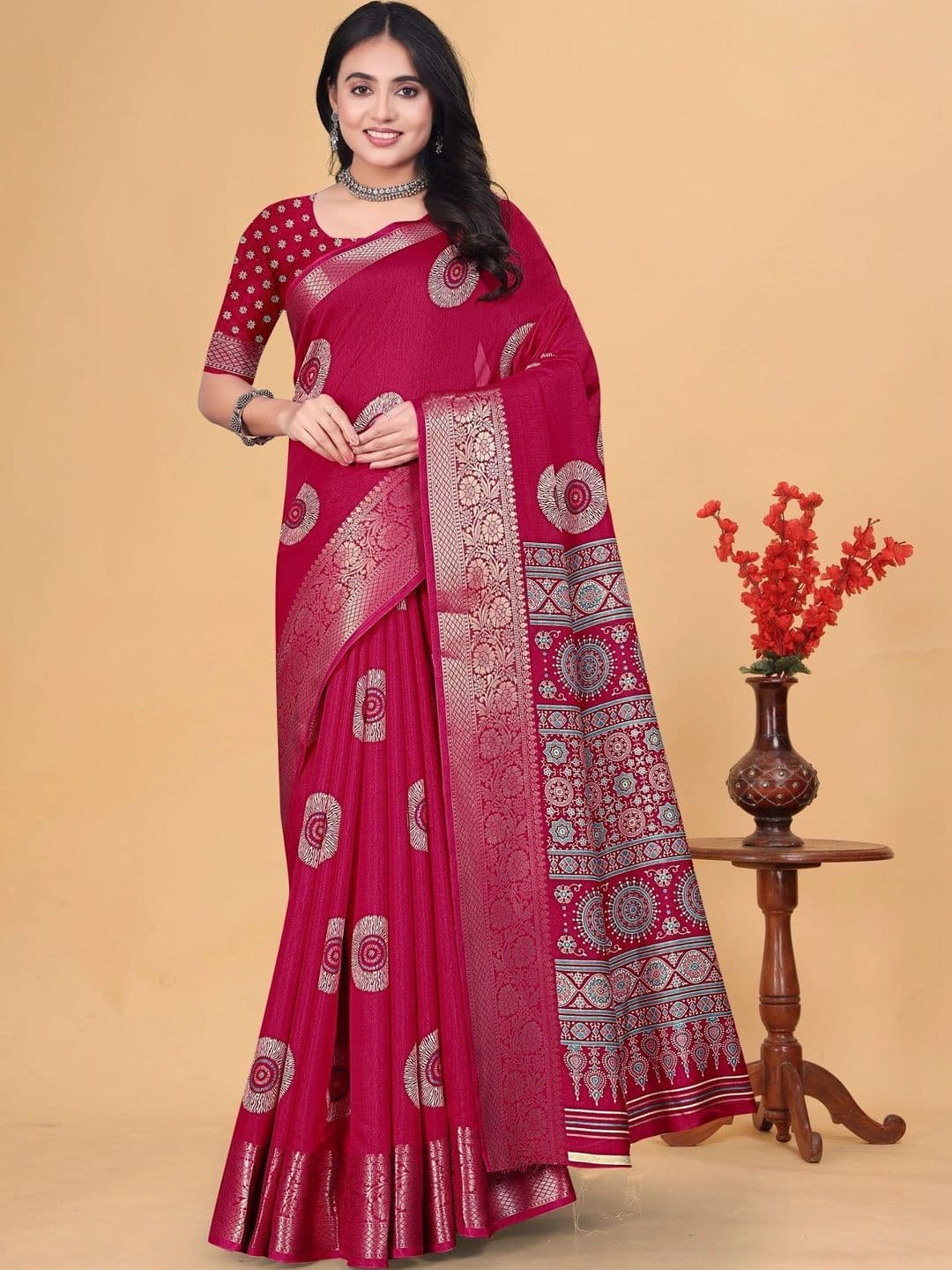 J 6 DESIGNER Zari Art Silk Saree - view 1