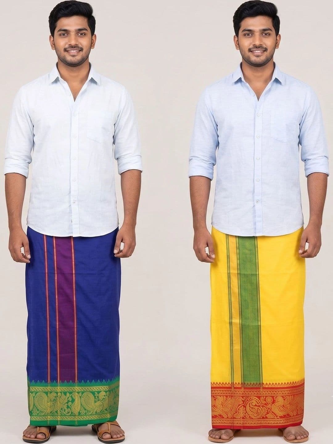 Hornbill Enterprises Men Embroidered Cotton Dhoti Dhotis - view 1