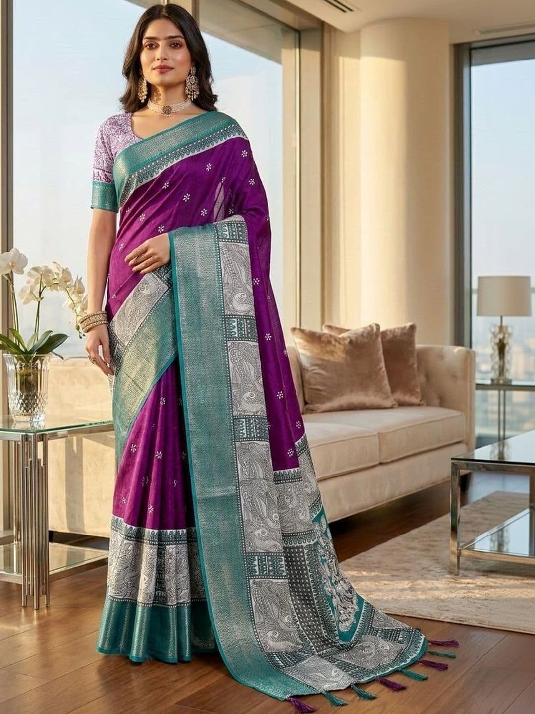 J 6 DESIGNER Zari Saree - view 1