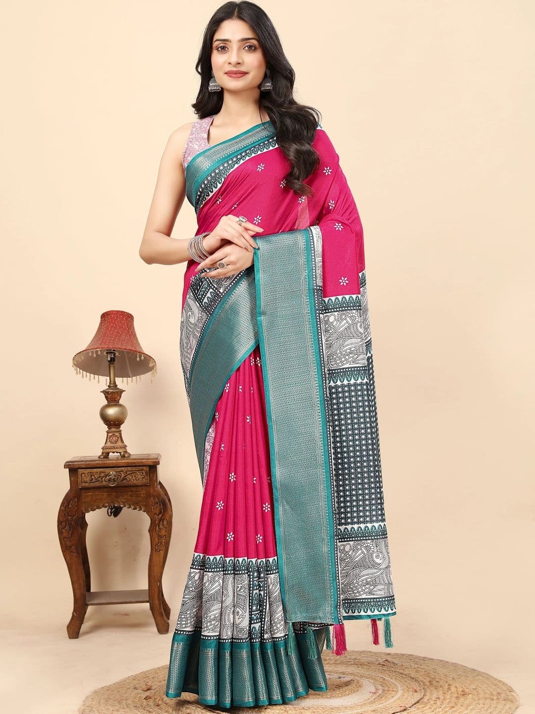 J 6 DESIGNER Silk Blend Saree - view 1