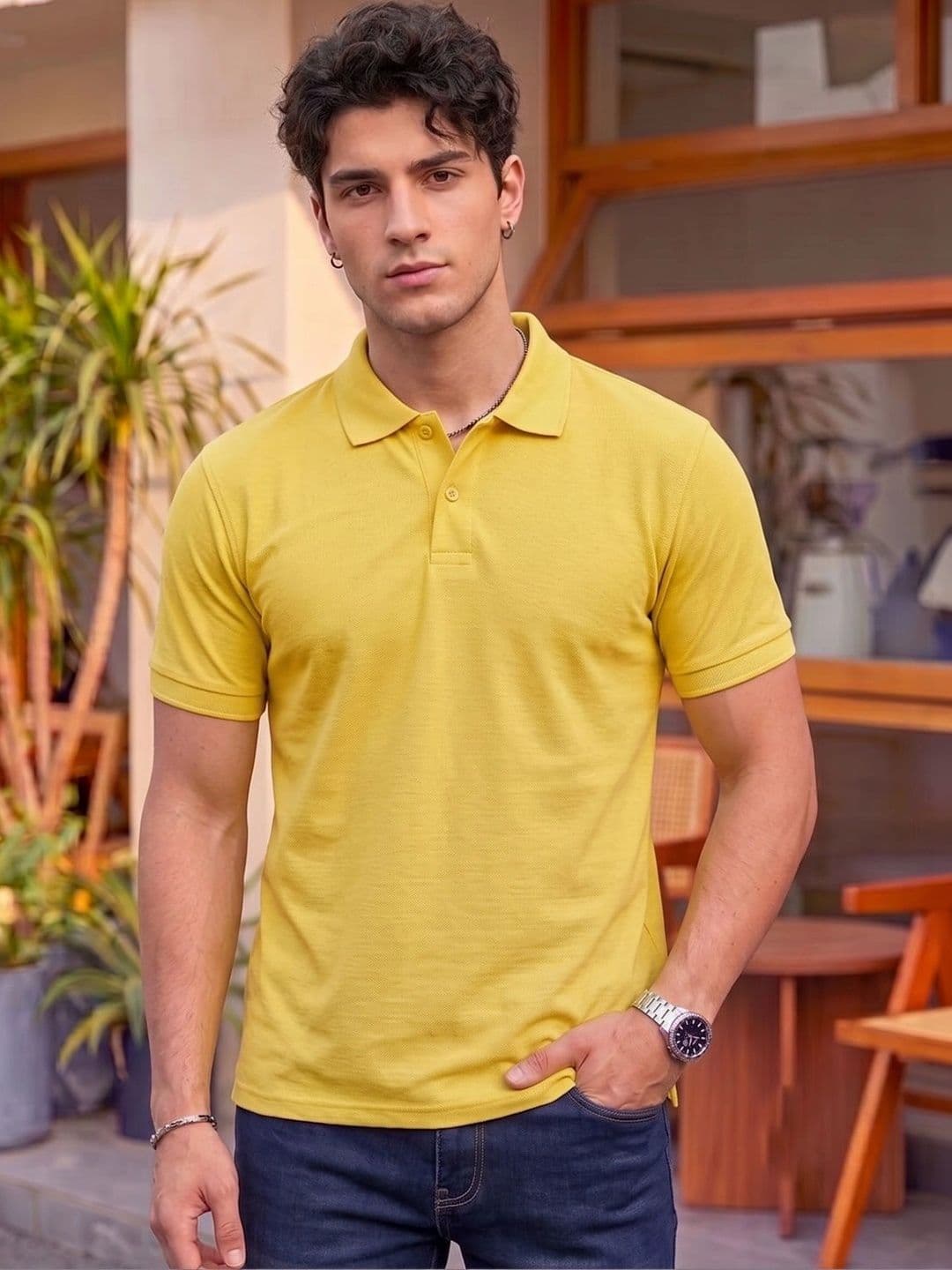 BAGHADBILLO Men Polo Collar T-shirt - view 1