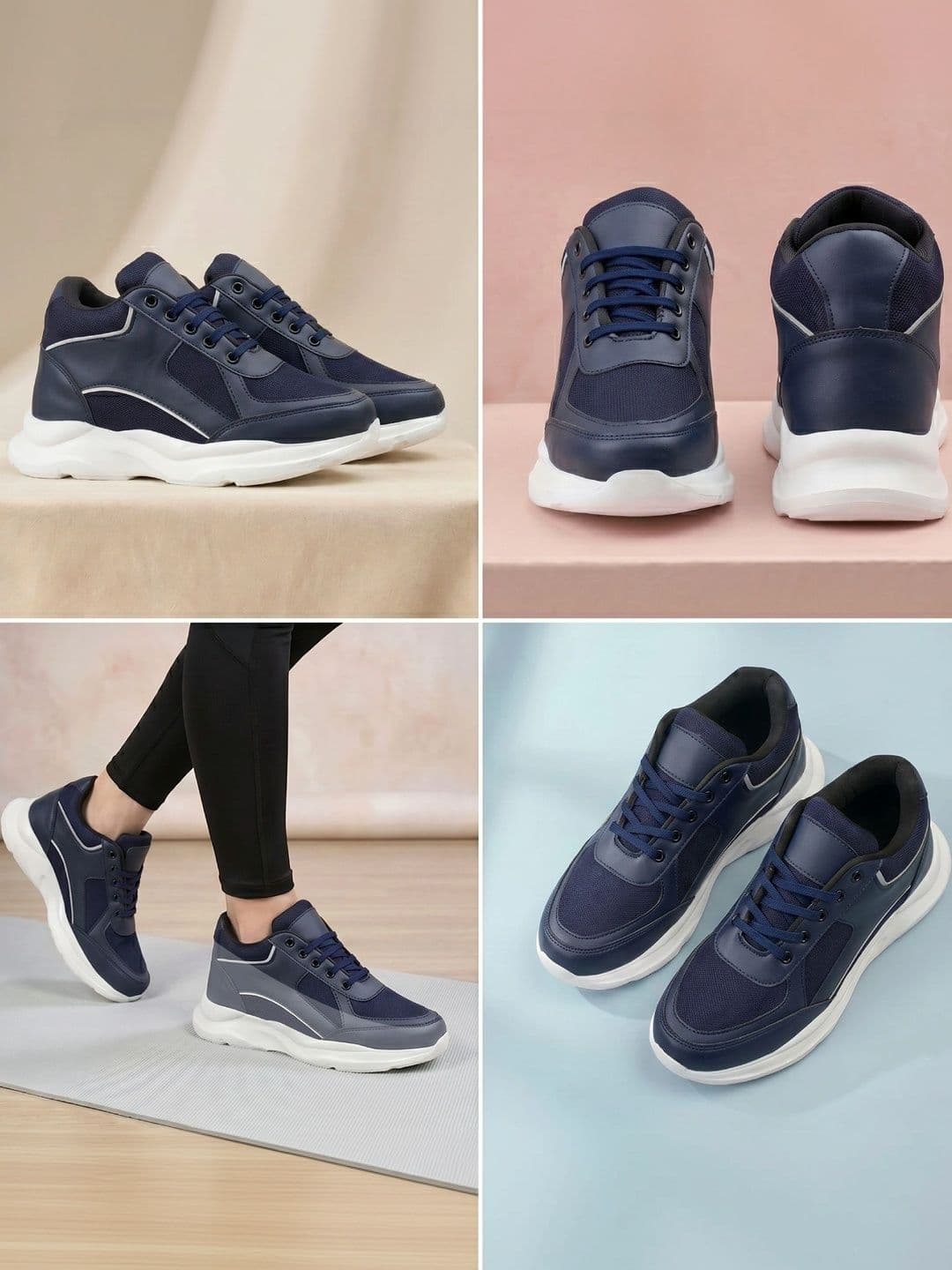 Bxxy Women Blue Invisible Height Casual Lace-up Shoe - view 1