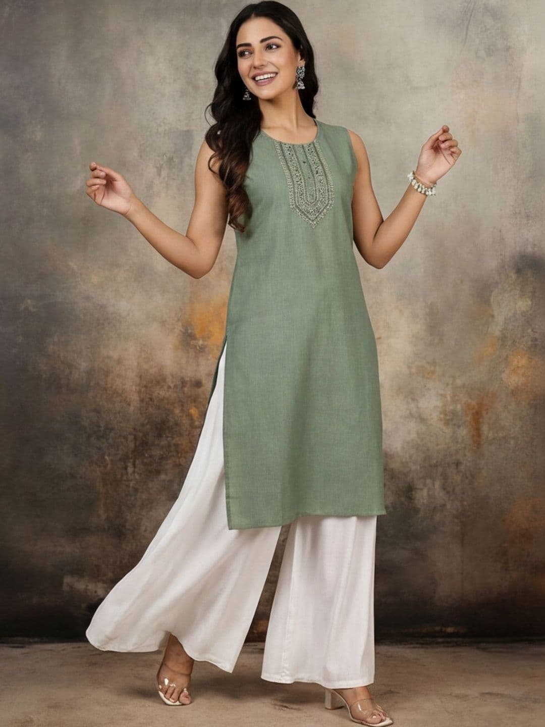 Anouk Women Embellished Thread Work Kurta - view 1