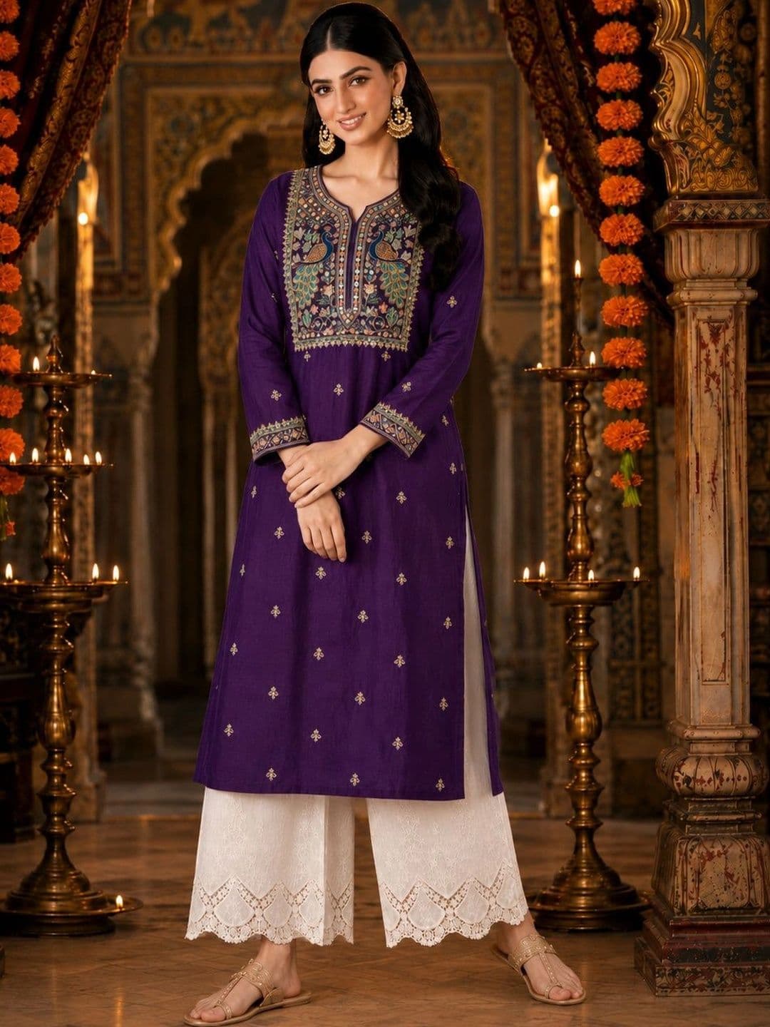 rarethread Women Embellished Thread Work Kurta - view 1