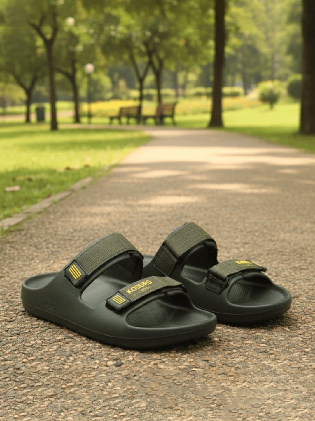 Koburg Nexa Men Comfortable Extra Soft Lightweight Nylon Velcro Slide Sandals - view 1