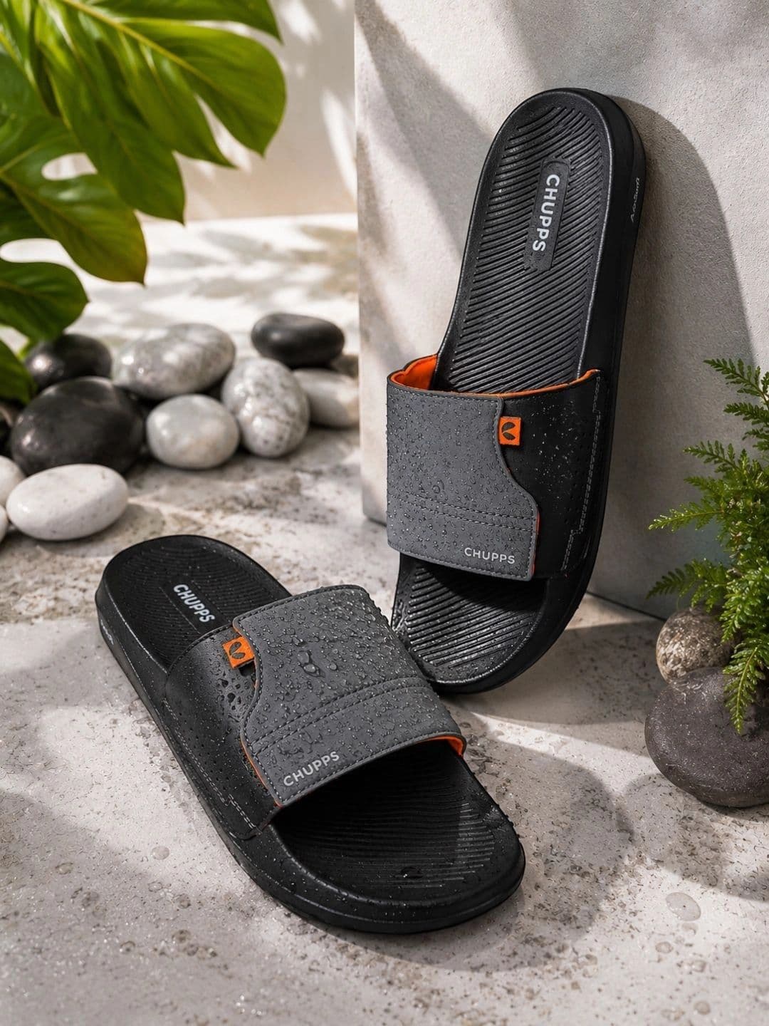 CHUPPS Men Grey Black Vapor Airsoft Orthopedic Sliders - view 1