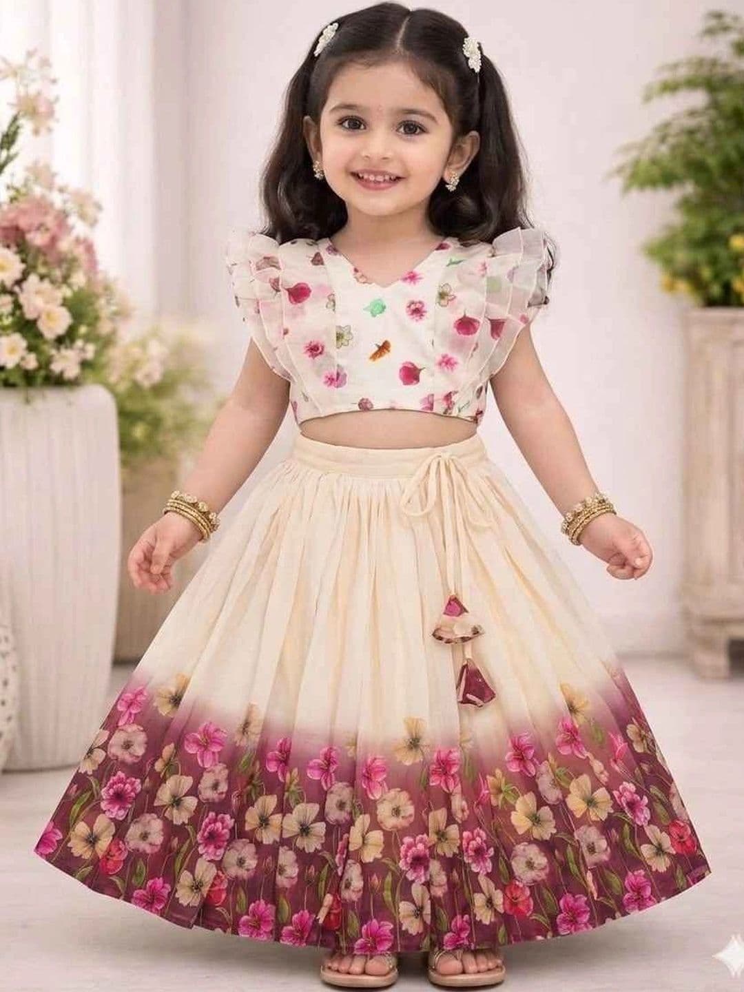KALINI Girls Printed Ready to Wear Lehenga & - view 1