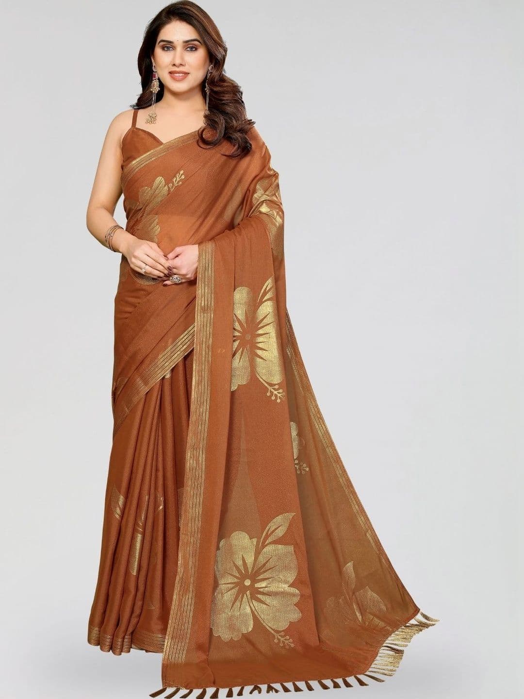 Anouk Floral Poly Georgette Designer Saree - view 1