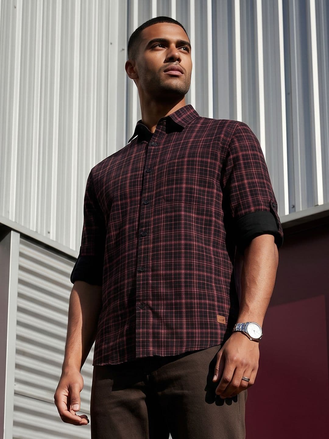 The Roadster Life Co. Tartan Checked Pure Cotton Casual Shirt - view 1