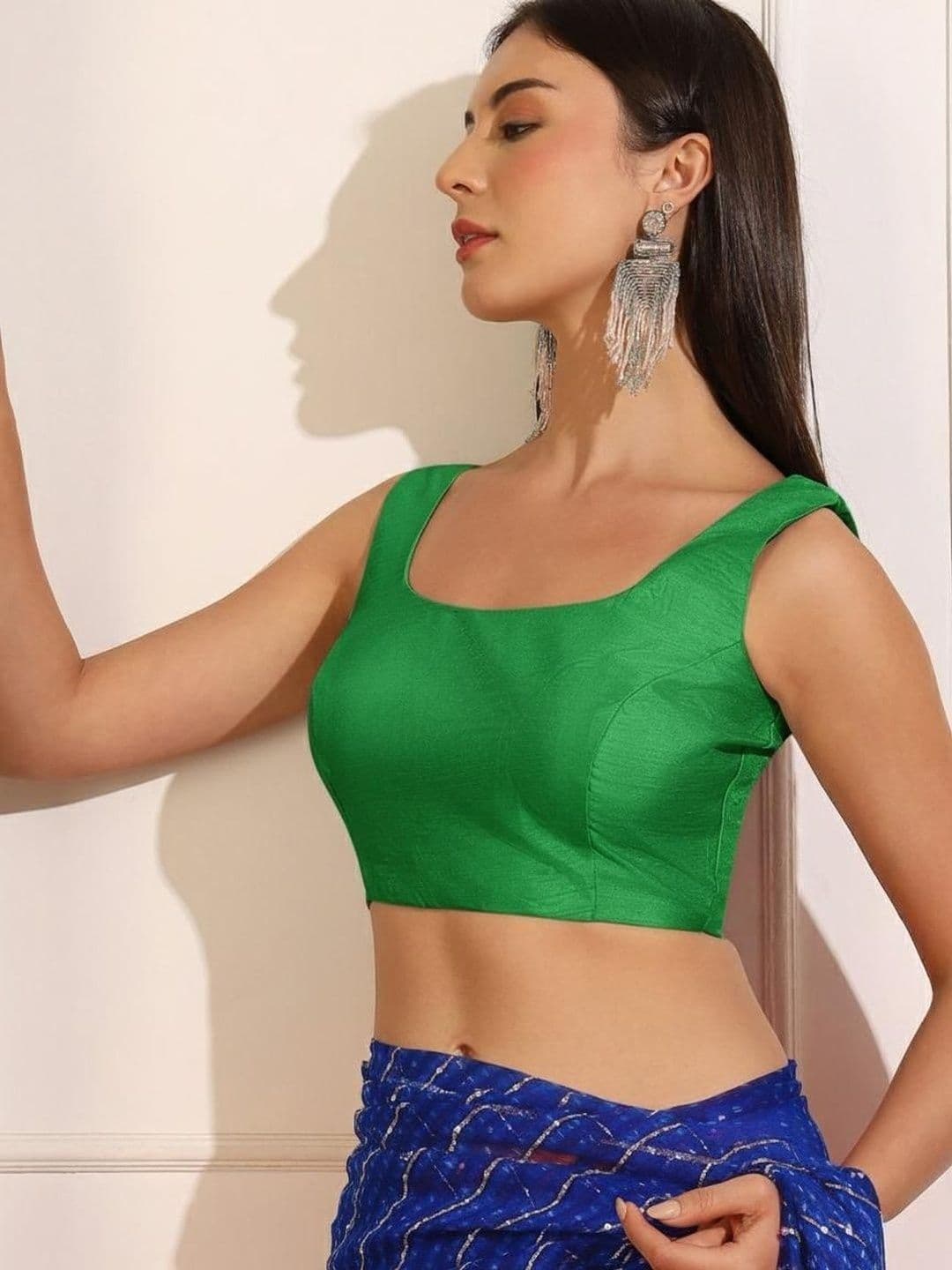 Anouk Silk Solid Saree Blouse - view 1