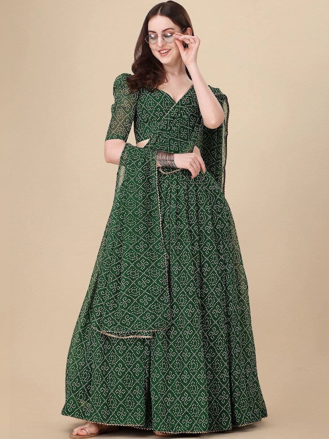 NEPYUN COLLECTION Printed Unstitched Lehenga & Blouse With Dupatta - view 1