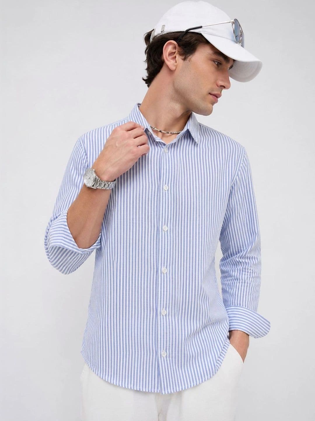 R.Code by The Roadster Life Co. Men Standard Striped Casual Shirt - view 1
