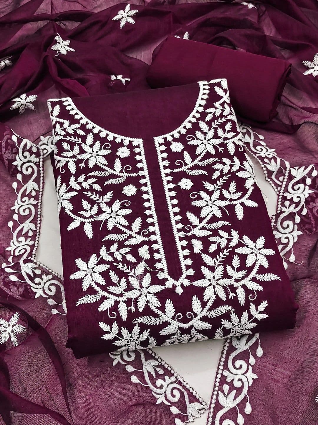 LeeliPeeri Designer Embroidered Unstitched Dress Material - view 1