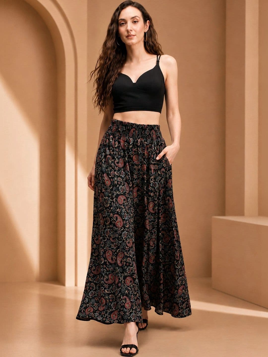 BLESSICA Women Paisley Printed Ethnic Palazzos - view 1