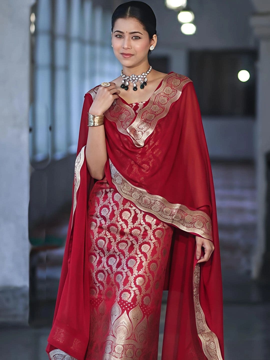Milvia Women Ethnic Motifs Regular Kurta with Palazzos & With Dupatta - view 1
