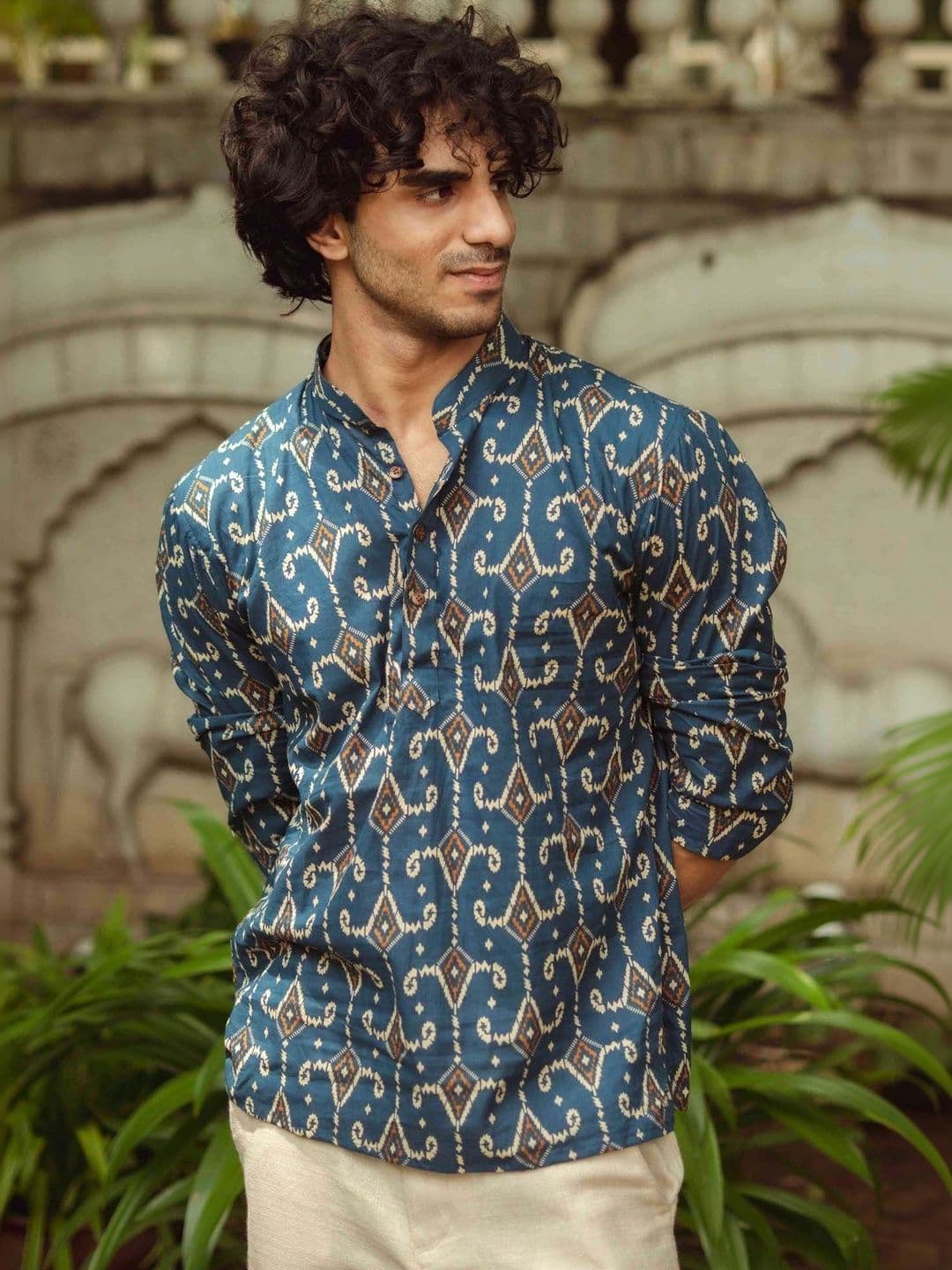 Shasak Men Geometric Printed Kurta - view 1
