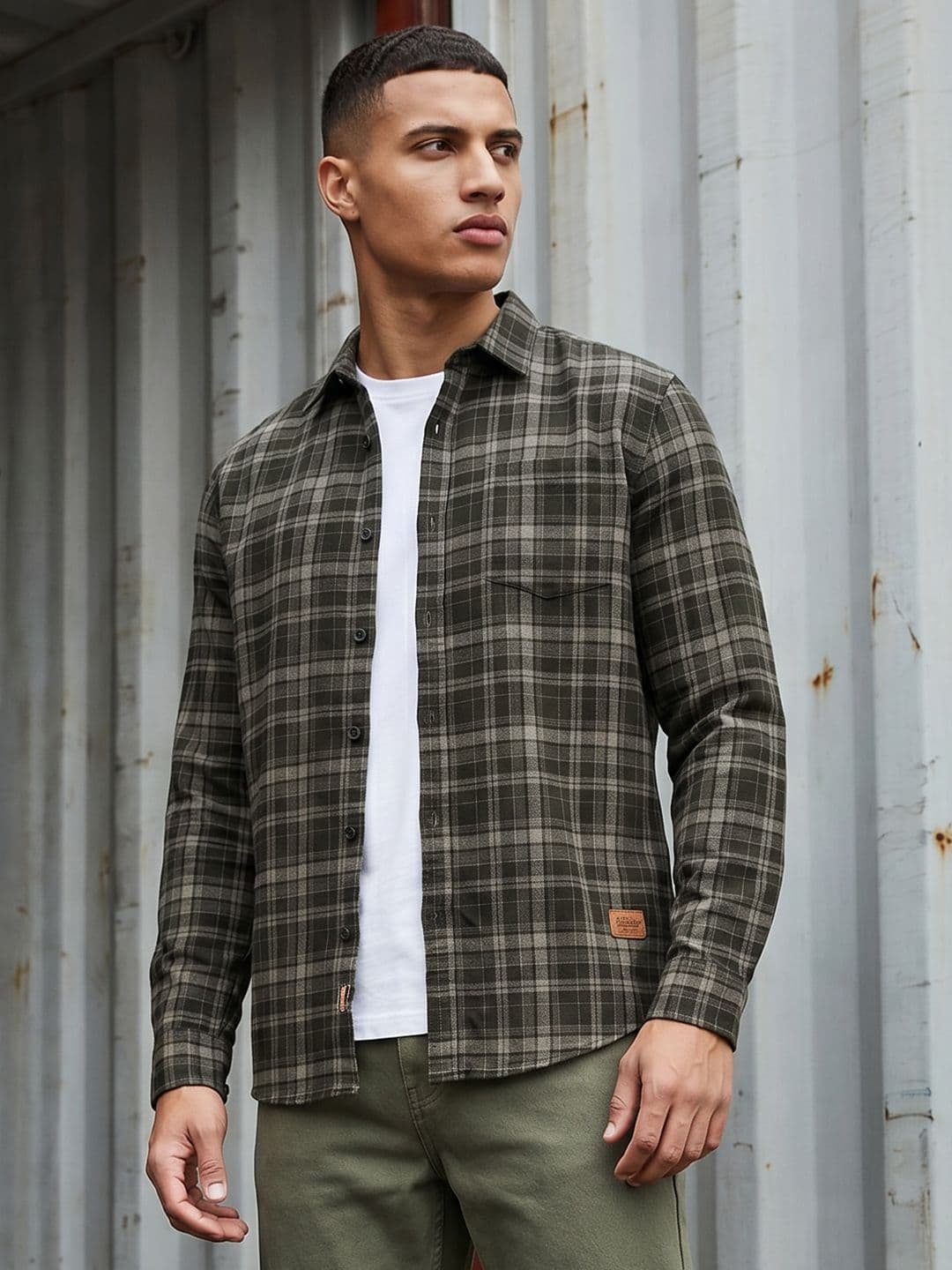 The Roadster Life Co. Tartan Checked Pure Cotton Casual Shirt - view 1