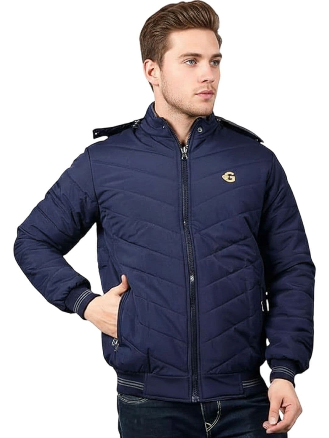 R.Code by The Roadster Life Co. Men Lightweight Training or Gym Puffer Jacket - view 1