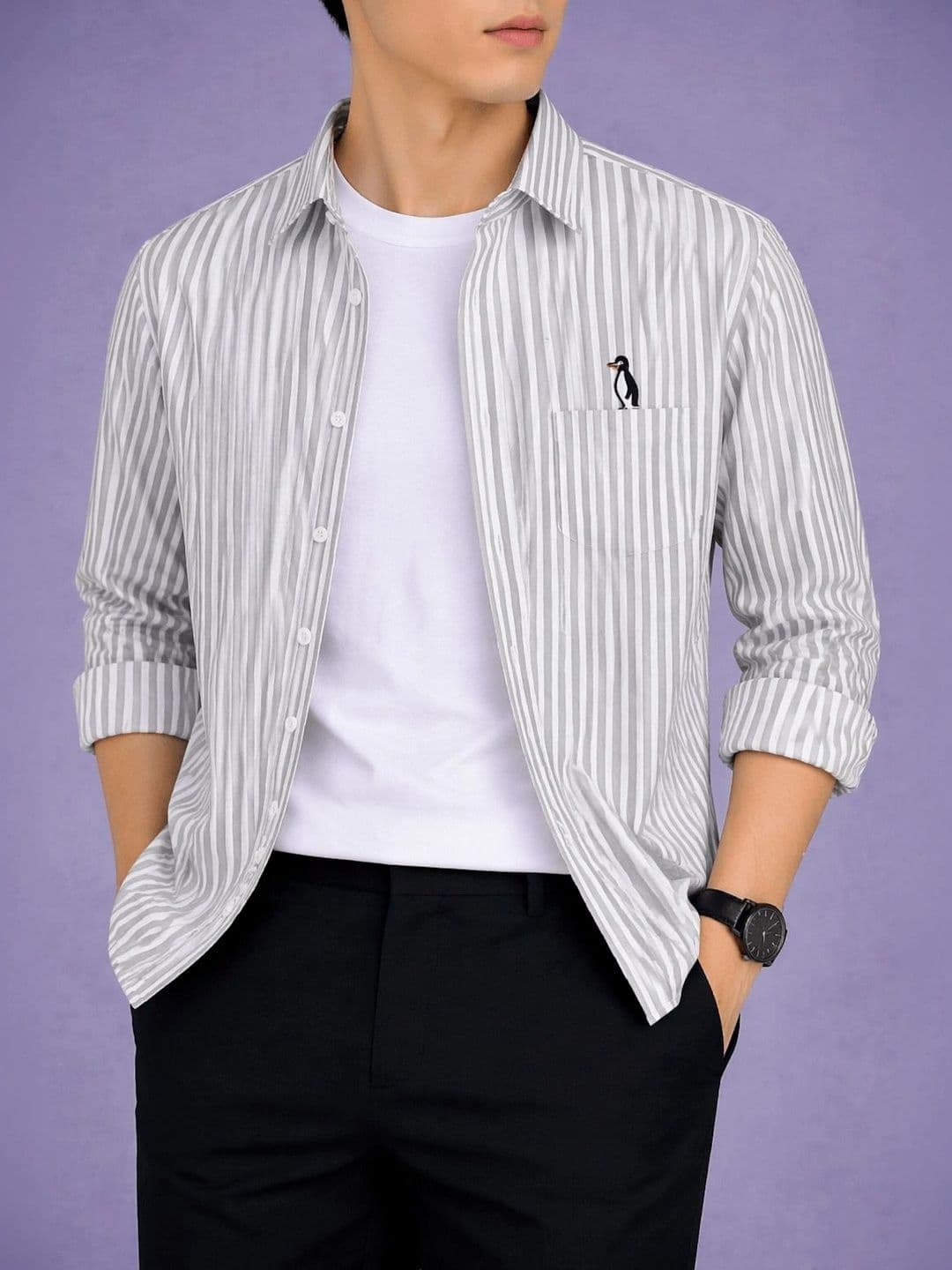 Black Deer Men Standard Striped Casual Shirt - view 1
