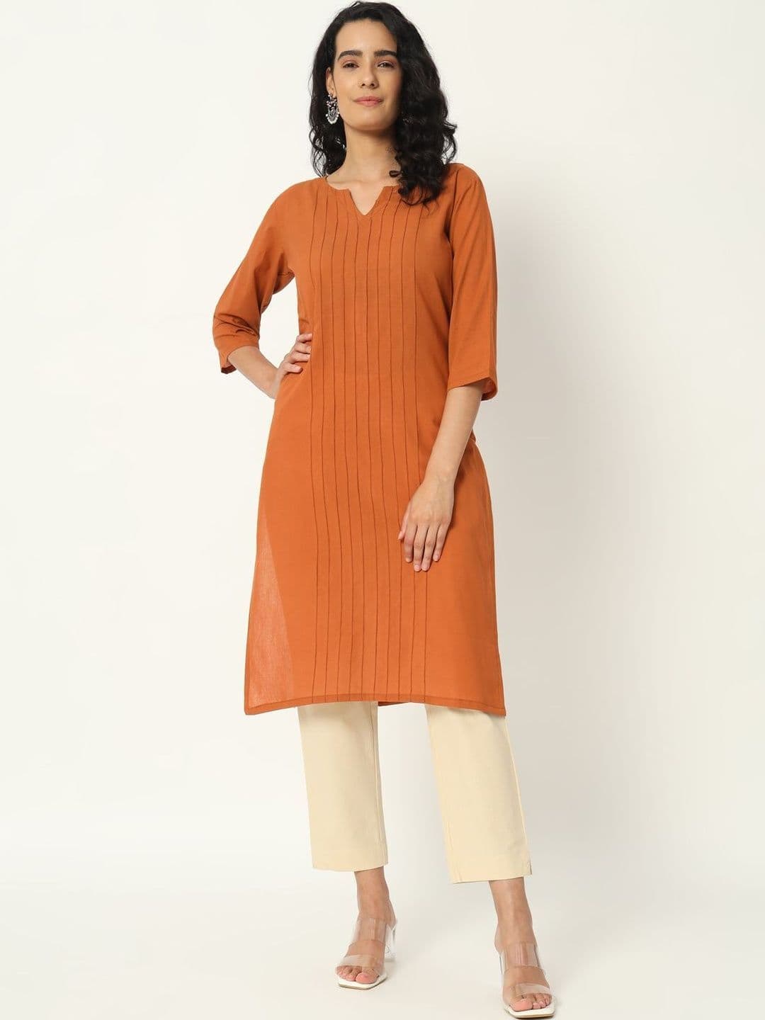 Anouk Women Regular Pure Cotton Pintuck Kurta - view 1
