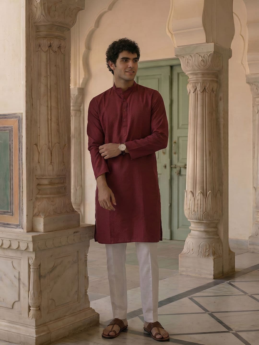 Anouk Self Design Textured Kurta - view 1