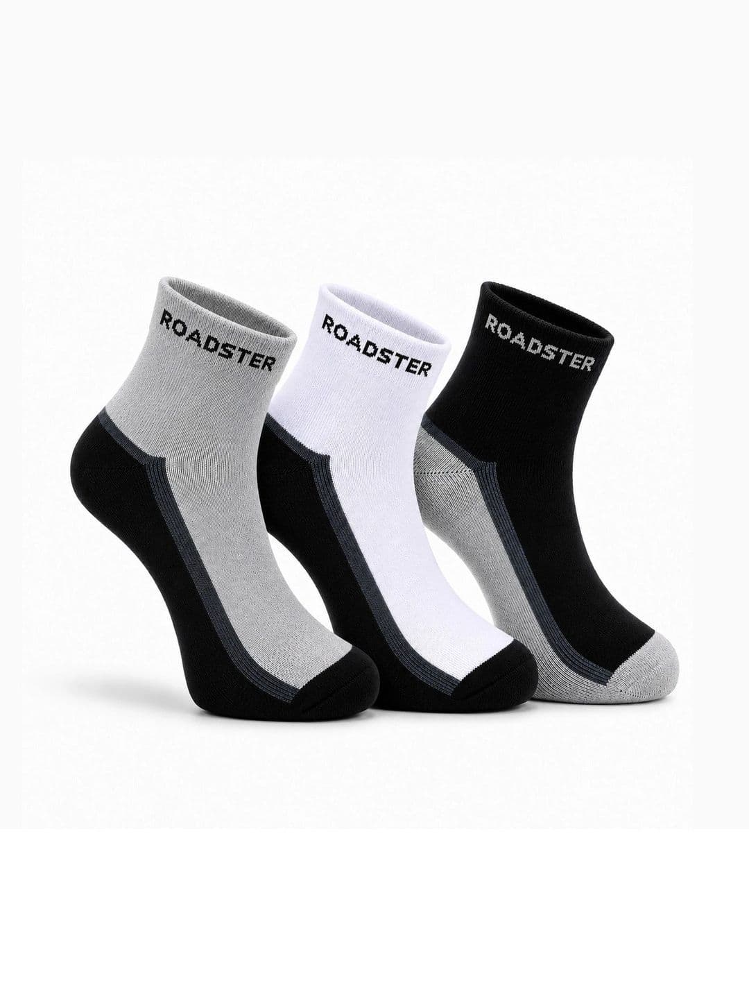 Roadster Men Pack of 3 Cotton Colourblocked Ankle Length Socks - view 1