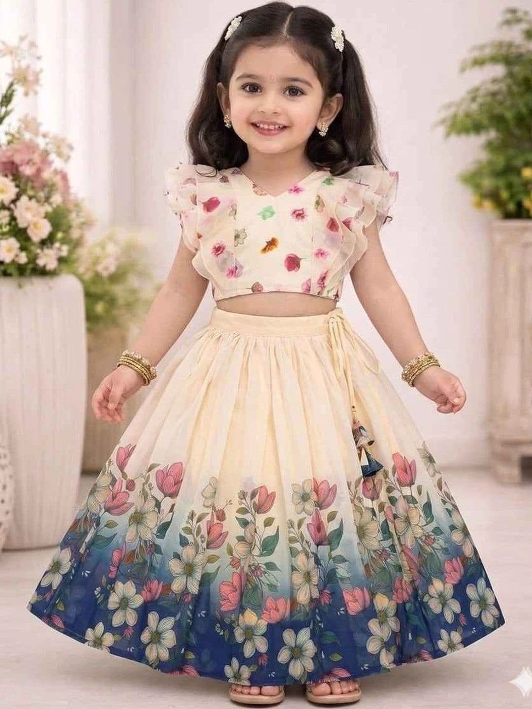KALINI Girls Printed Ready to Wear Lehenga & - view 1