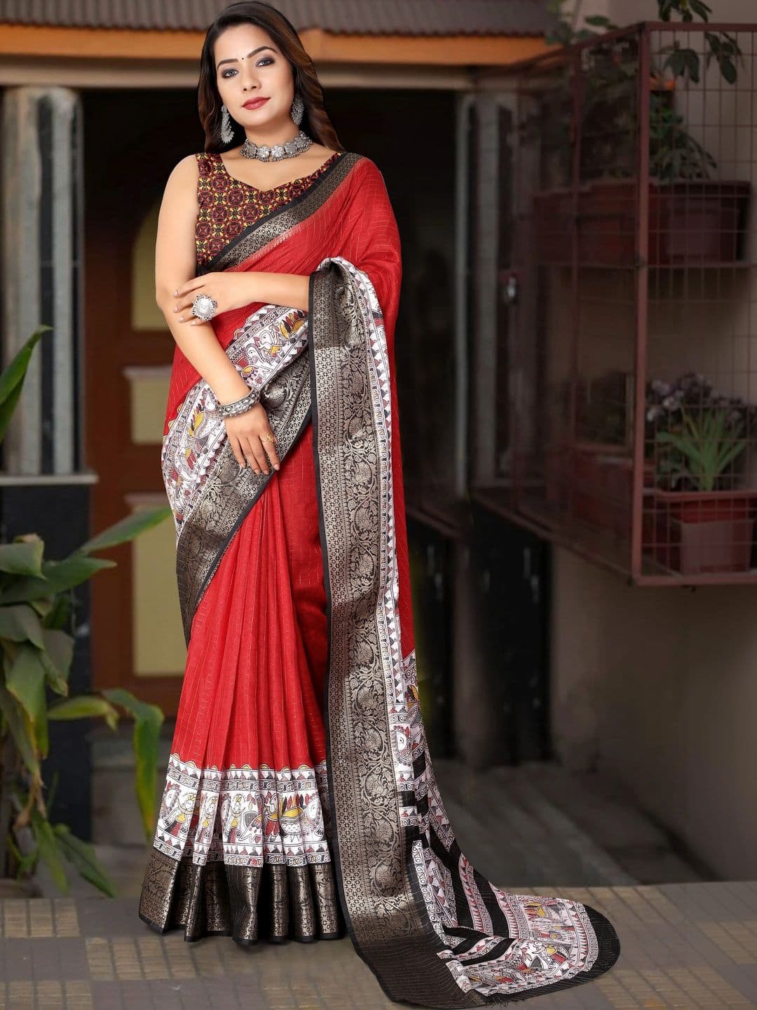 HOUSE OF VARNATANTU Batik Zari Silk Cotton Heavy Work Saree - view 1