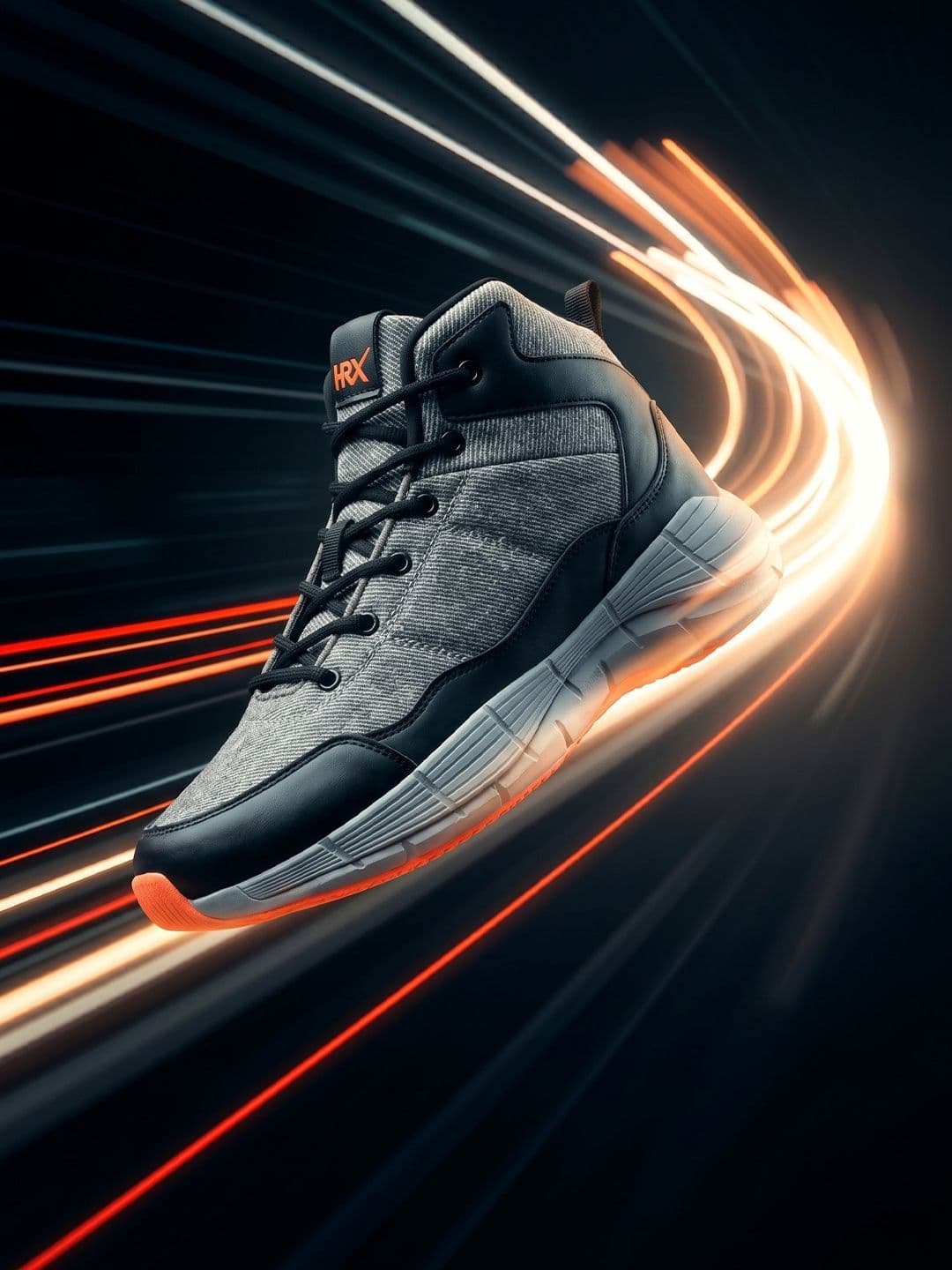 HRX by Hrithik Roshan Men Grey Basket Ball Mid-Top Sports Shoes - view 1