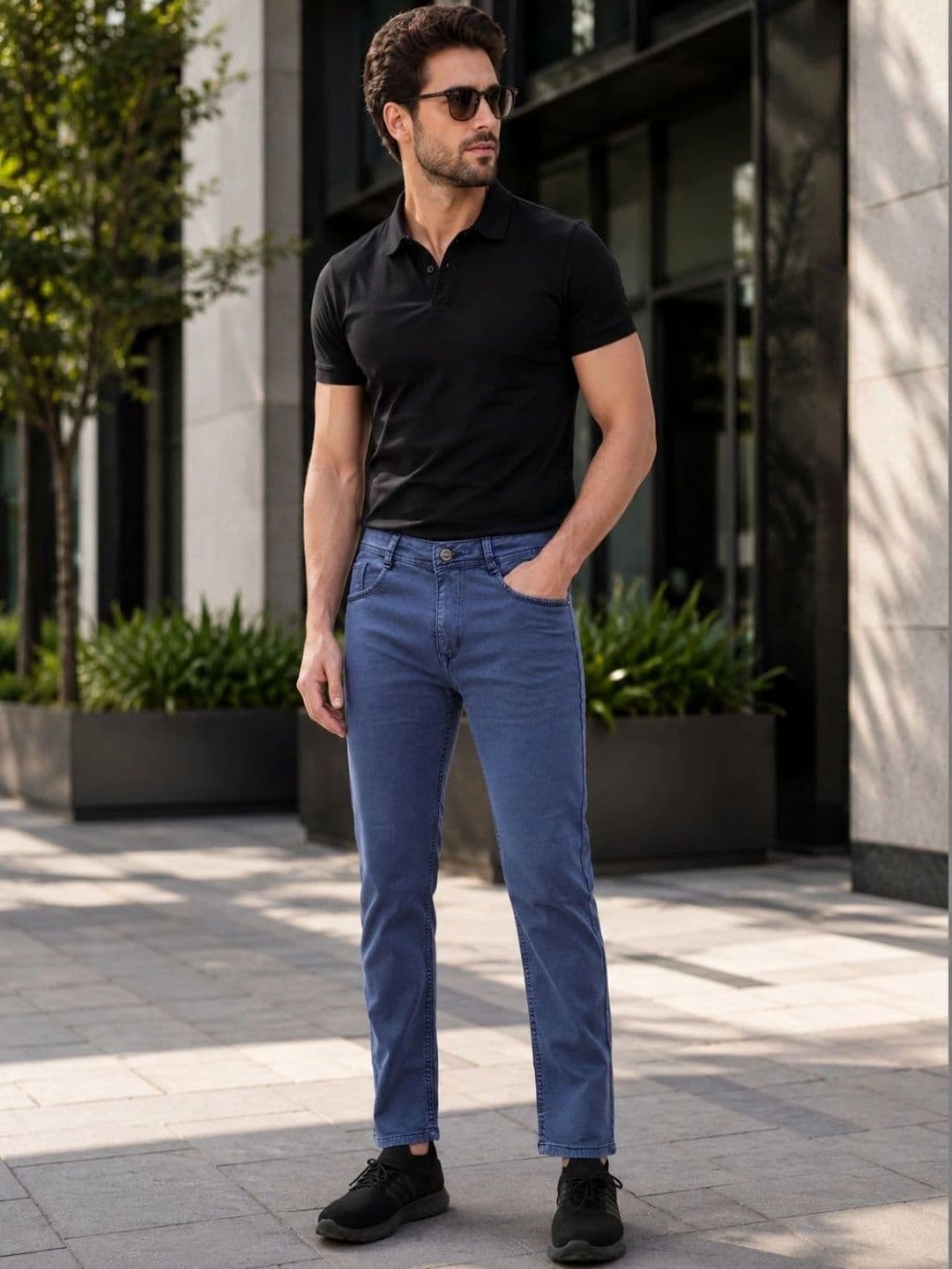 Kyber Men Jean Slim Fit Mid-Rise Light Fade Stretchable Jeans - view 1