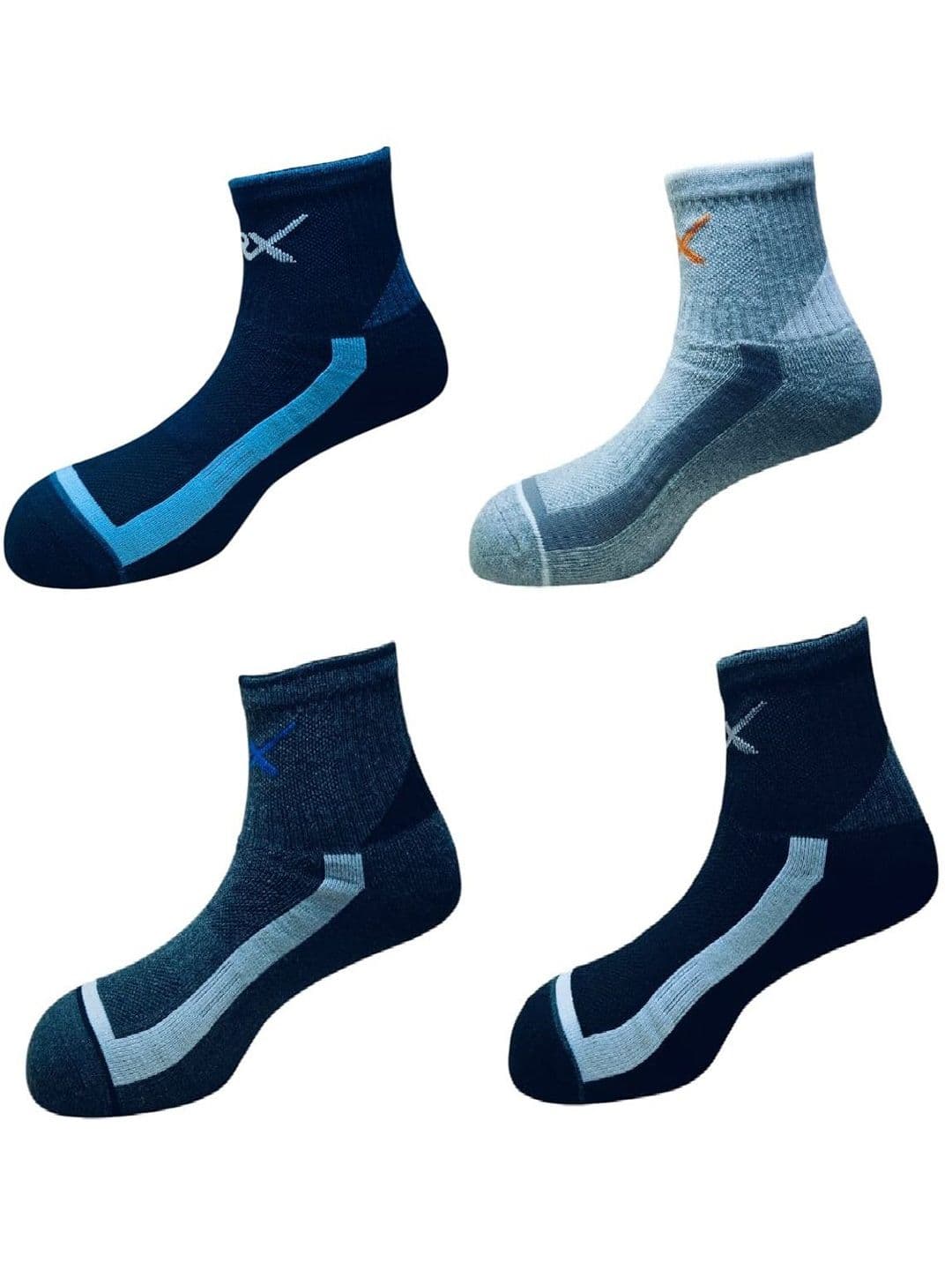 HRX by Hrithik Roshan Unisex Pack Of 4 Patterned Ankle-Length Socks - view 1