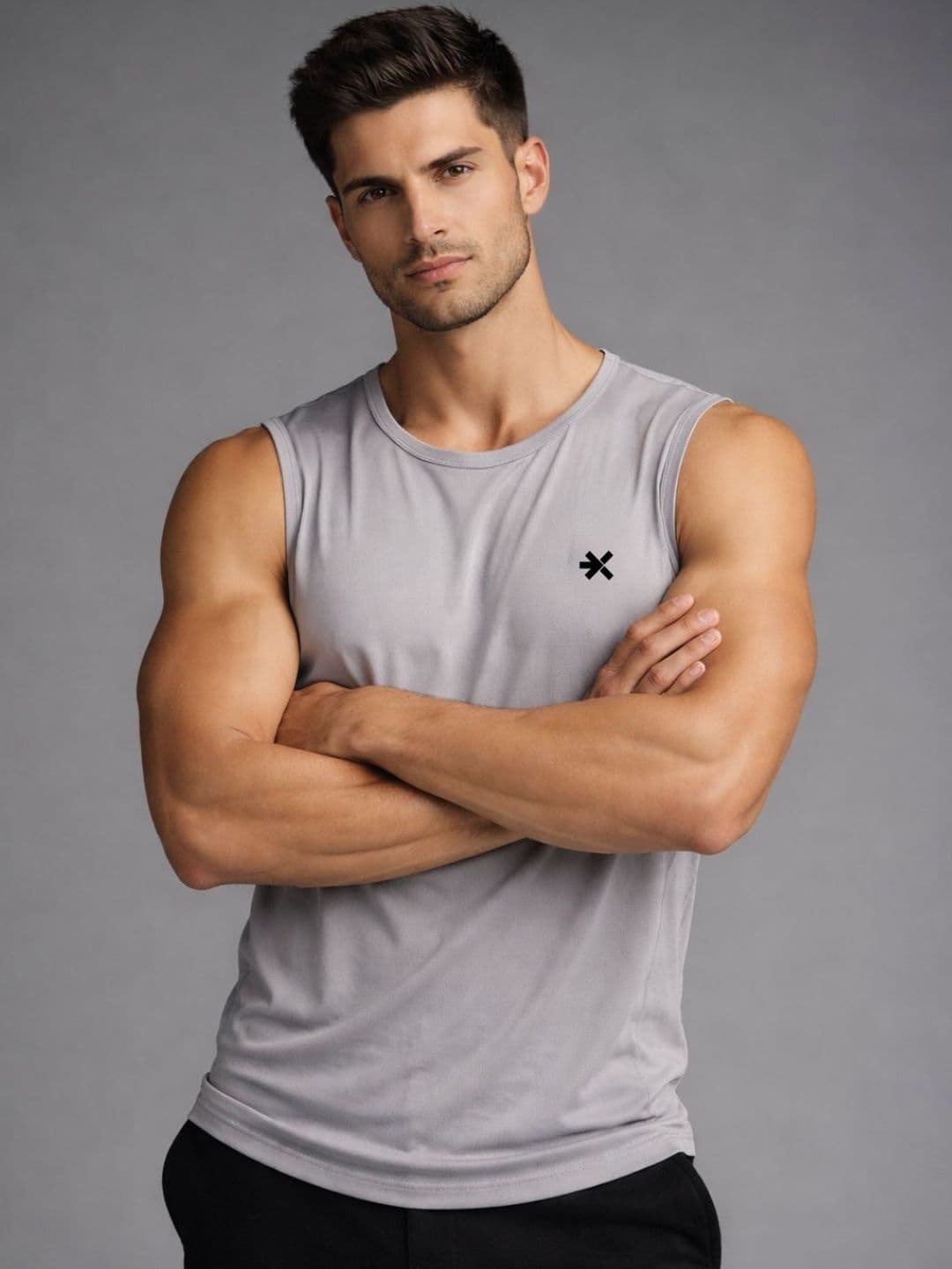 HRX by Hrithik Roshan Men Solid Sleeveless Gym Vest Innerwear Vests - view 1